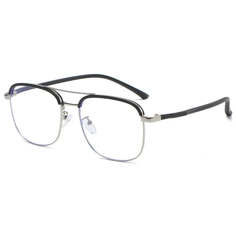 Handoer Unisex Full Rim Square Double Bridge Alloy Acetate Eyeglasses 28714