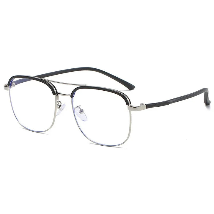 Handoer Unisex Full Rim Square Double Bridge Alloy Acetate Eyeglasses 28714