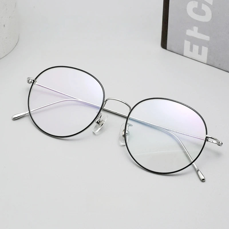 Yimaruili Women's Full Rim Oval Round Titanium Eyeglasses 85187