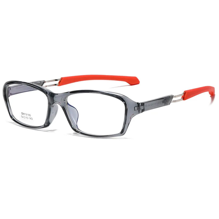 Vicky Women's Full Rim Square Tr 90 Silicone Sport Reading Glasses 18186 Reading Glasses Vicky -250 DM18186-gray orange 