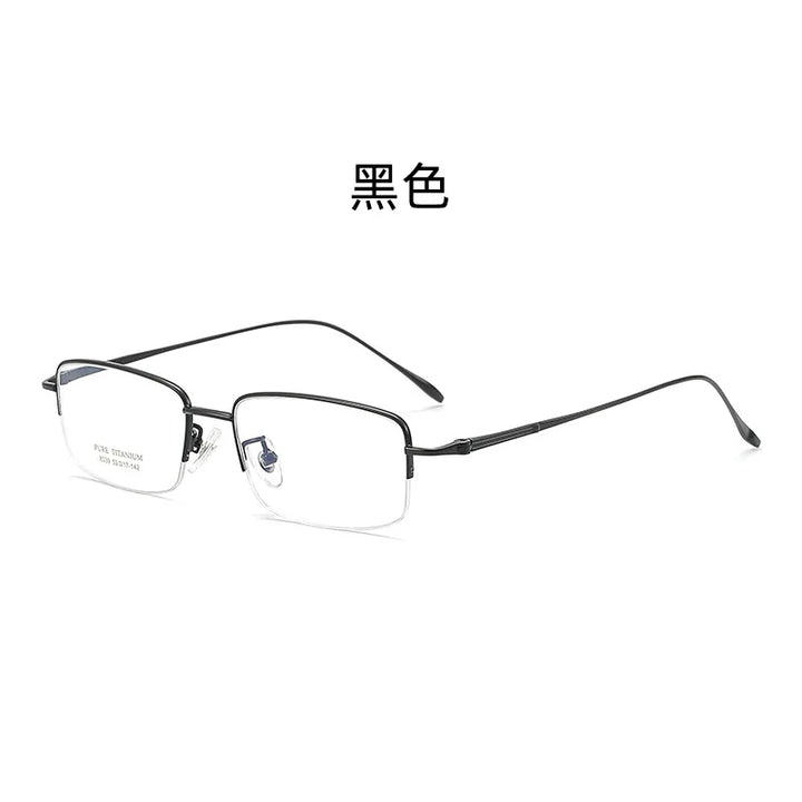 Gmei Optical 8039TA men's semi-rimless titanium prescription eyeglasses — view 5