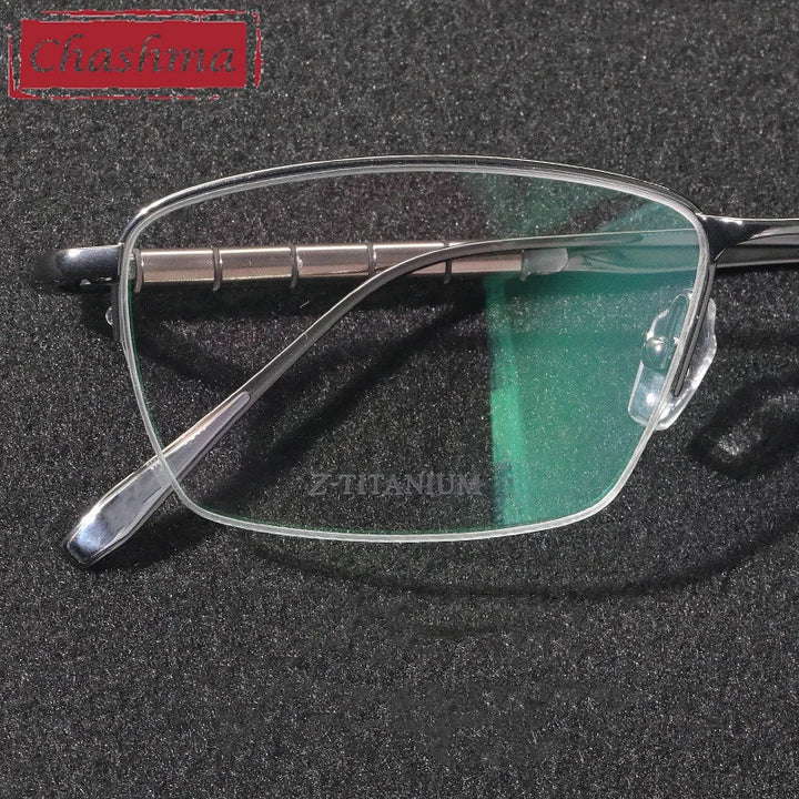 Chashma Men's Semi Rim Square Screwless Titanium Eyeglasses 587018