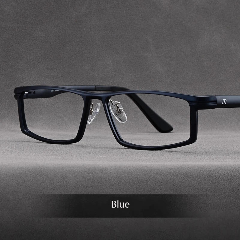 Hdcrafter Men's Full Rim Square Brow Line Titanium Tr 90 Eyeglasses 262701