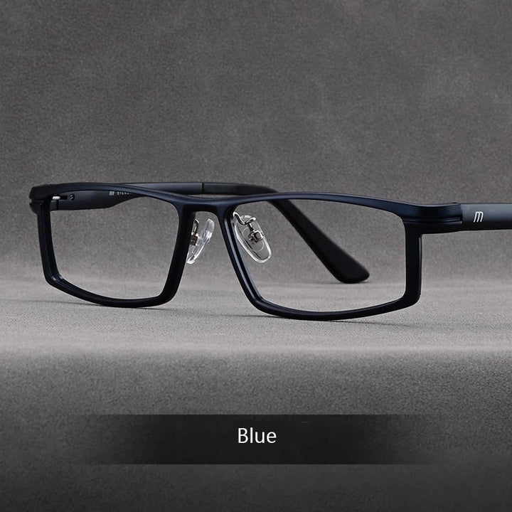 Hdcrafter Men's Full Rim Square Brow Line Titanium Tr 90 Eyeglasses 262701