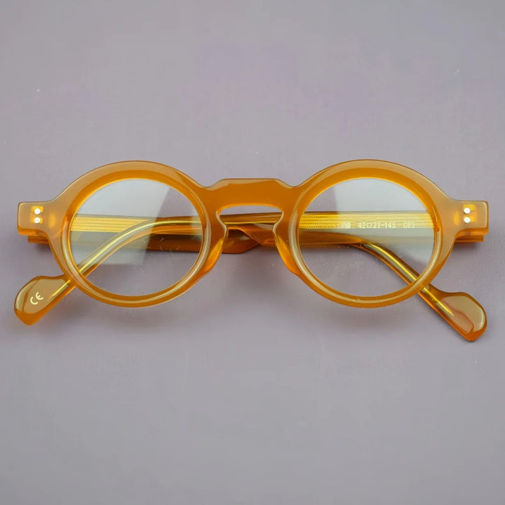 Hewei Women's Full Rim Round Thick Acetate Temple Eyeglasses 23118