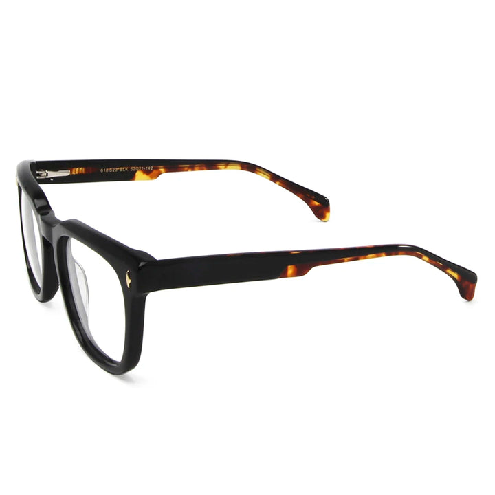 Esnbie Unisex Full Rim Square Thick Temple Acetate Eyeglasses 61823 Full Rim Esnbie   