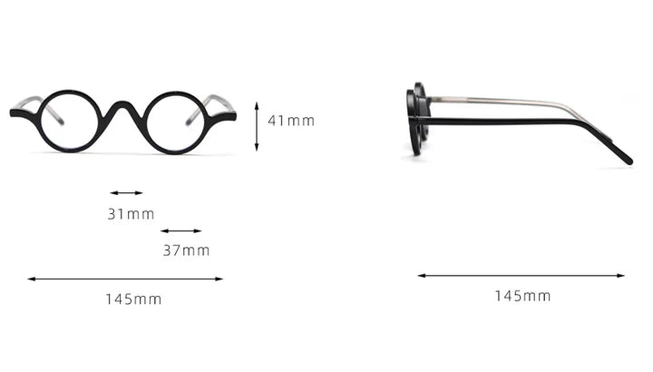 Cubojue Unisex Full Rim Round Tr 90 Titanium Reading Glasses 71457 Reading Glasses Cubojue