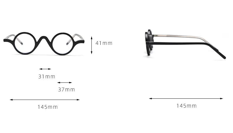 Cubojue Unisex Full Rim Round Tr 90 Titanium Reading Glasses 49154 Reading Glasses Cubojue