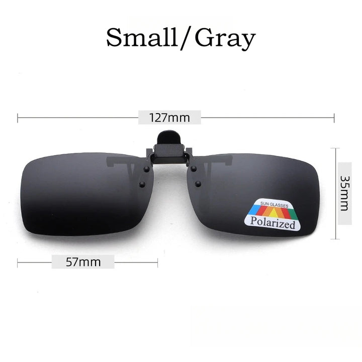 Yimaruili Unisex Square Polarized Alloy Plastic Clip On Sunglasses  FuzWeb  Small Gray  