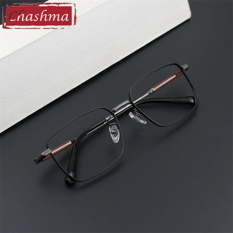 Chashma Unisex Full Rim Square Titanium Sandalwood Eyeglasses 882304