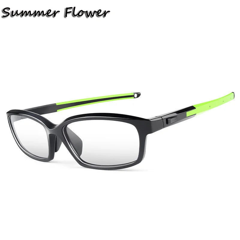 Summer Flower Men's Full Rim Square Tr 90 Titanium Eyeglasses 611018