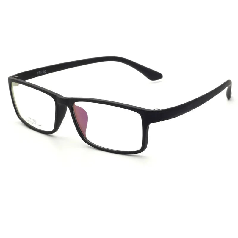 Cubojue Men's Full Rim Big Square Tr 90 Titanium Reading Glasses 71137 Reading Glasses Cubojue matte black no function lens 0