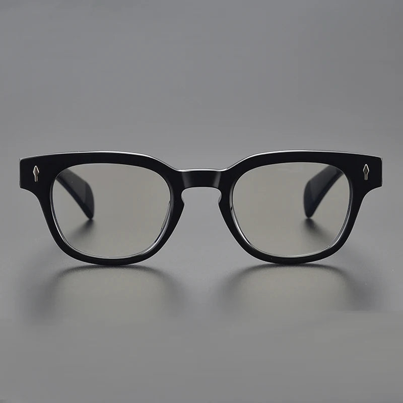 Black Mask Unisex Full Rim Round Square Acetate Eyeglasses 14524 Full Rim Black Mask   