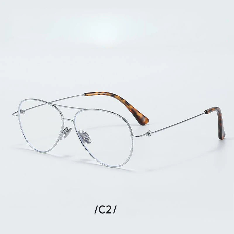 Aror Unisex Full Rim Oval Double Bridge Titanium Eyeglasses 30918