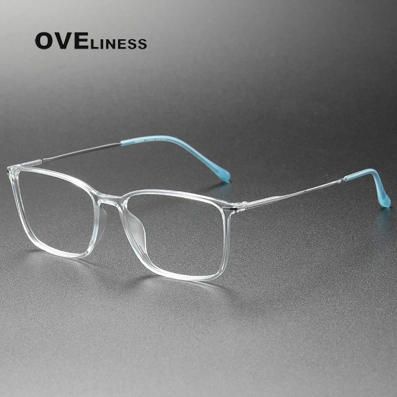 Oveliness Women's Full Rim Square  Acetate Titanium Eyeglasses 328636