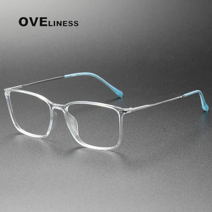 Oveliness Women's Full Rim Square  Acetate Titanium Eyeglasses 328636