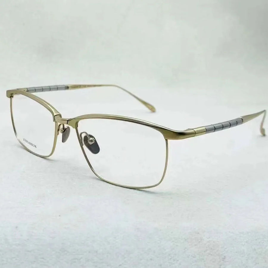 Eleccion Men's Semi Rim Brow Line Titanium Eyeglasses 27013 Semi Rim FuzWeb