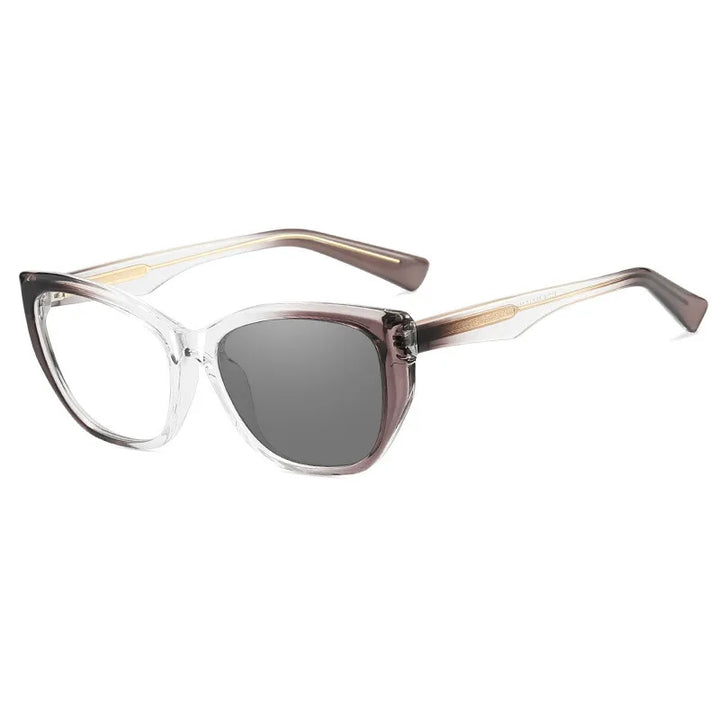 CCspace Women's Full Rim Square Tr 90 Titanium Photochromic Reading Glasses 321830