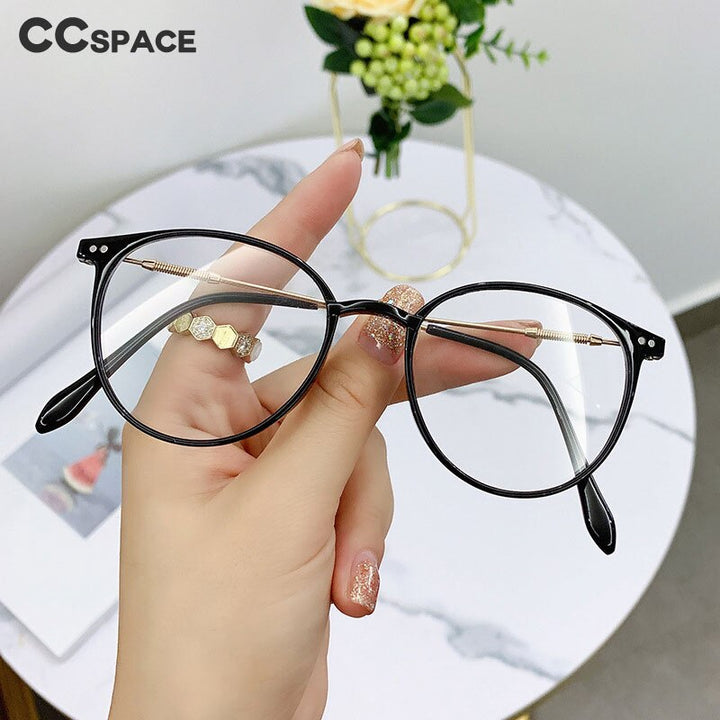 CCSpace Unisex Full Rim Square Tr 90 Alloy Myopic Reading Glasses 56225 Reading Glasses CCspace   