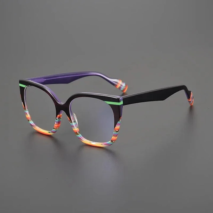 Hewei Unisex Full Rim Square Cat Eye Acetate Eyeglasses 48250 Full Rim Hewei   