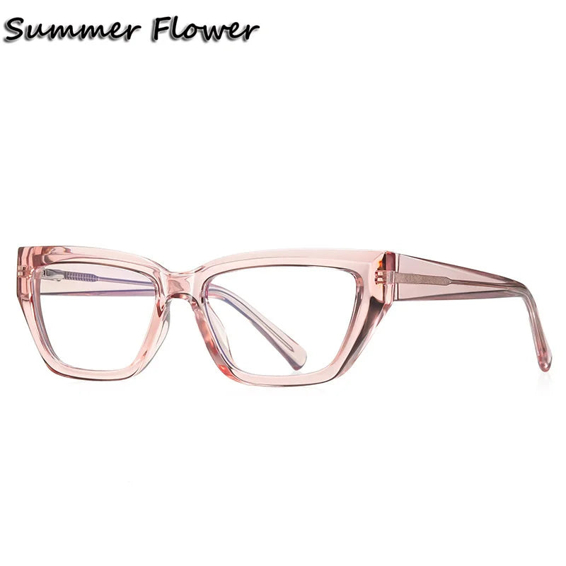 Summer Flower Women's Full Rim Cat Eye Tr 90 Titanium Eyeglasses 62155