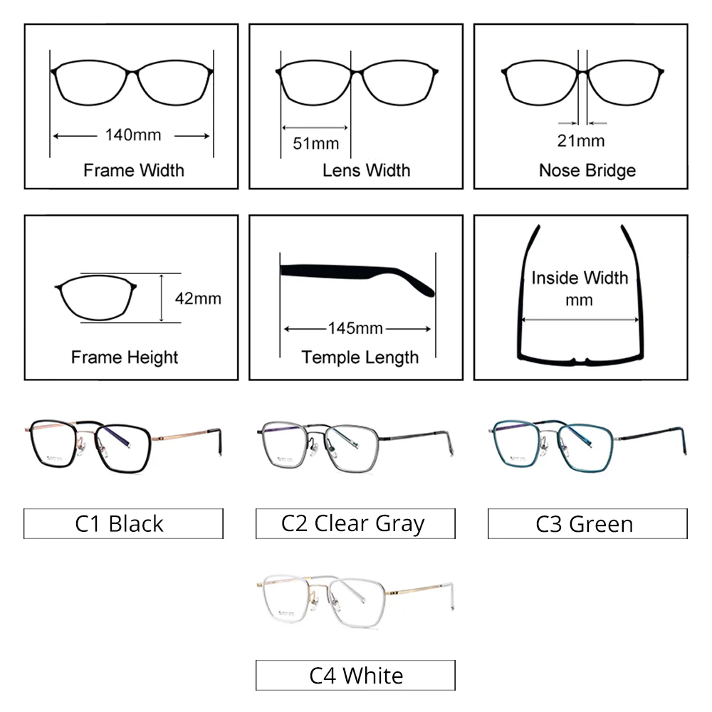 Ralferty Unisex Full Rim Square Titanium Acetate Eyeglasses 92319 Full Rim Ralferty