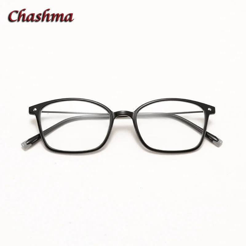 Chashma Ochki Unisex Youth's Full Rim Square Ultem Eyeglasses 2148 Full Rim Chashma Ochki Bright Black  