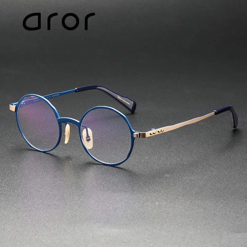 Aror Women's Full Rim Round Titanium Eyeglasses 49412 Full Rim Aror