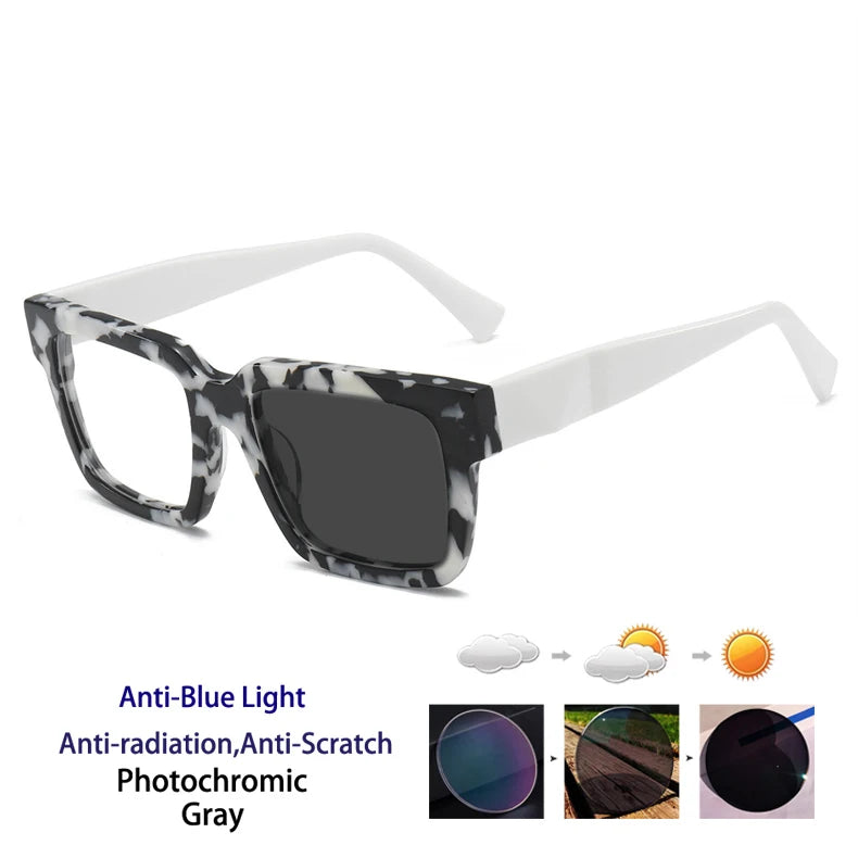 Kocolior Unisex Full Rim Square Acetate Reading Glasses 62016