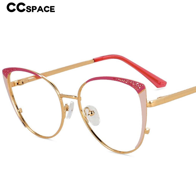 CCSpace Unisex Full Rim Square Cat Eye Alloy Eyeglasses 55892 Full Rim CCspace   