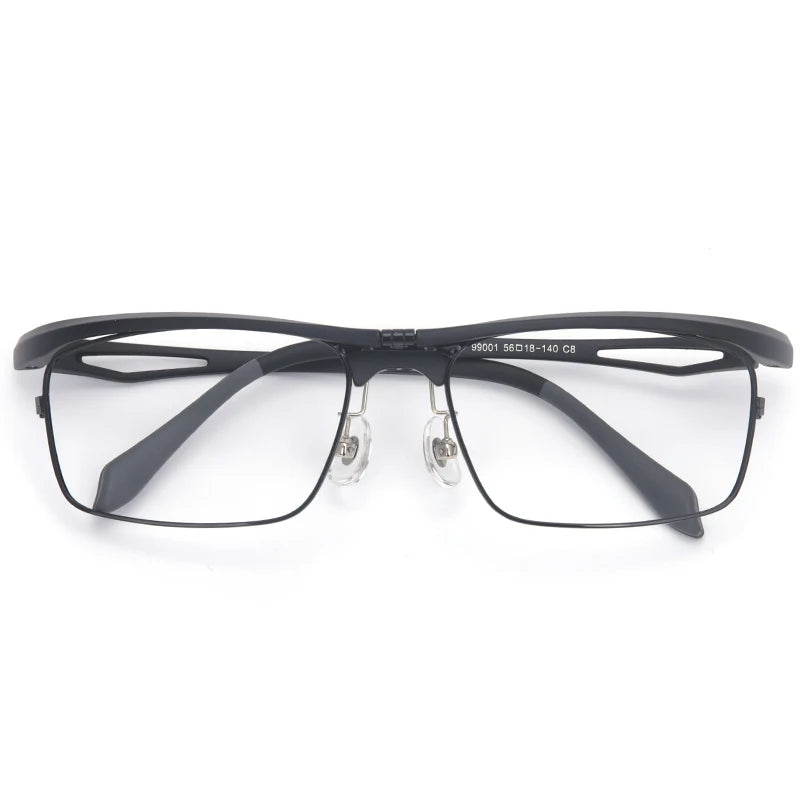 Muzz 9807 unisex flip up square alloy prescription eyeglasses — view 4