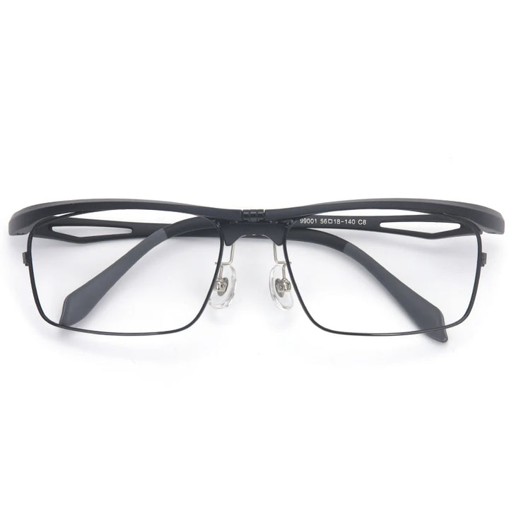 Muzz 9807 unisex flip up square alloy prescription eyeglasses — view 4
