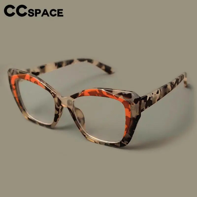 CCSpace Women's Full Rim Square Cat Eye Tr 90 Titanium Eyeglasses 56881 Full Rim CCspace   