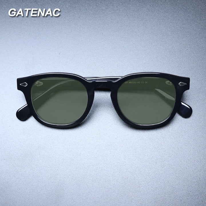 Gatenac Unisex Full Rim Square Polarized Acetate Sunglasses Mo14 Sunglasses Gatenac   