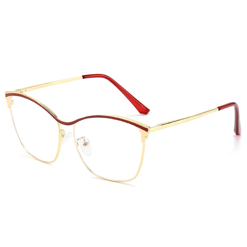 Aror Unisex Full Rim Square Cat Eye Alloy Eyeglasses 49717 Full Rim Aror C6