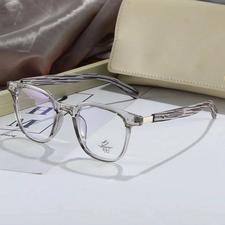 Zirosat Unisex Full Rim Big Square Tr 90 Alloy Eyeglasses 83026
