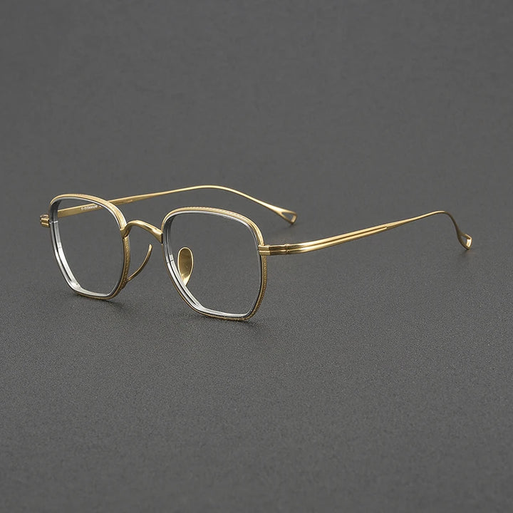 Muzz Unisex Full Rim Oval Polygon Titanium Eyeglasses 81233