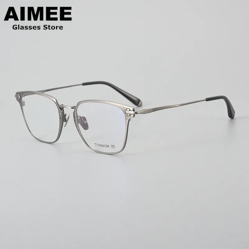 Aimee Unisex Full Rim Square Titanium Acetate Eyeglasses 2582 Full Rim Aimee Grey  