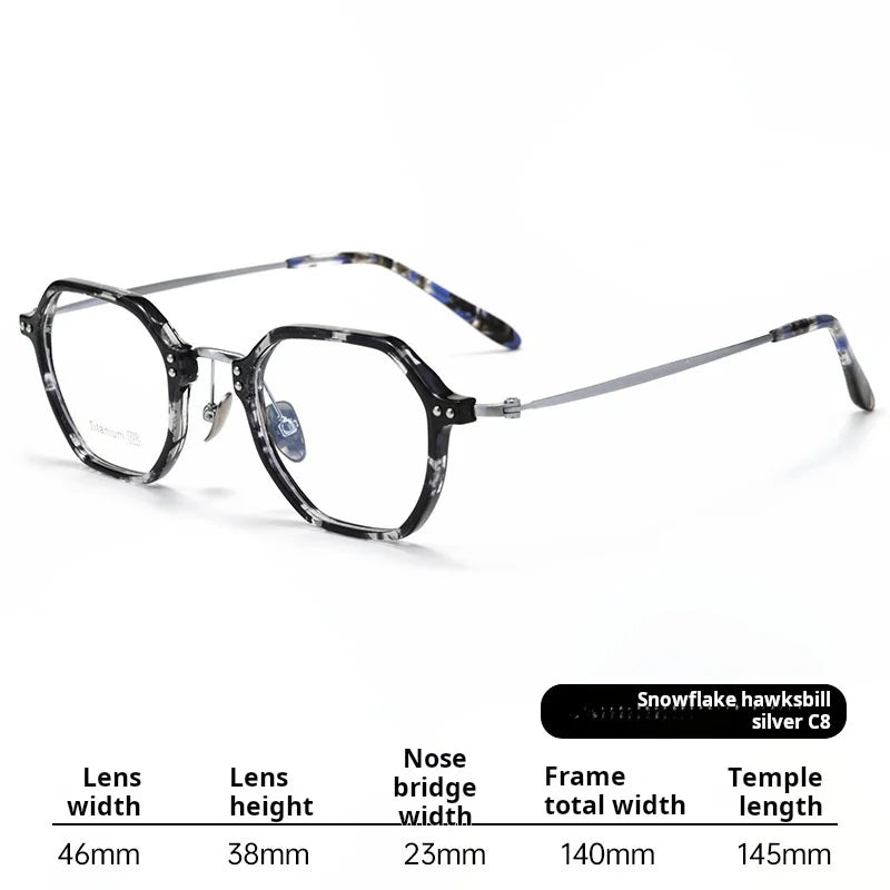 Xbora  Unisex Full Rim Flat Top Polygon Tr 90 Titanium Eyeglasses 518273