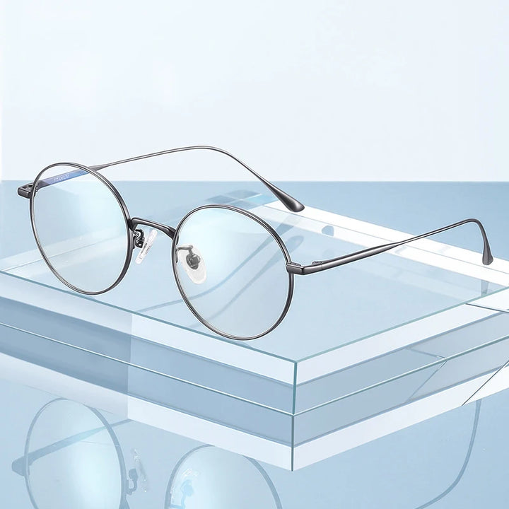 Handoer Women's Full Rim Round Titanium Eyeglasses 99913