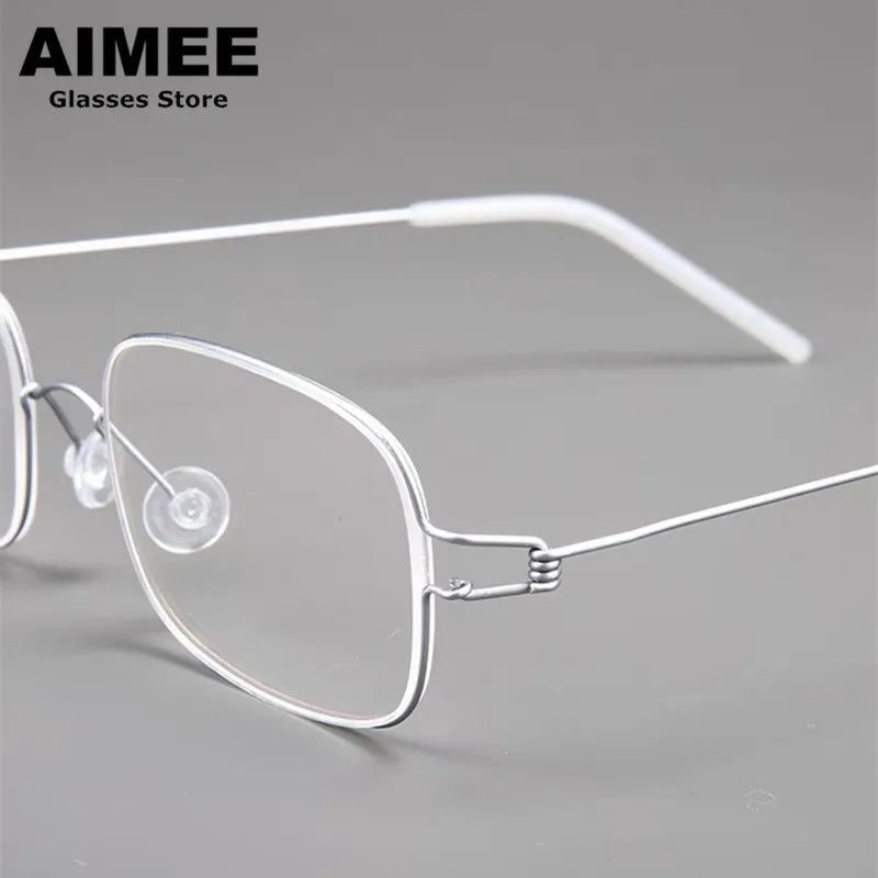 Aimee Unisex Full Rim Square Screwless Titanium Eyeglasses 19455 Full Rim Aimee   