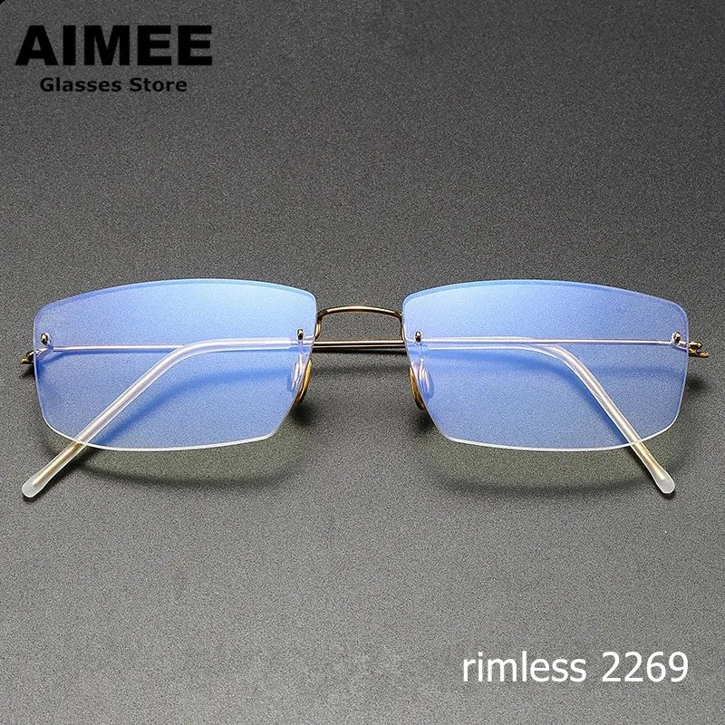 Aimee Women's Rimless Square Titanium Eyeglasses 2269 Rimless Aimee   