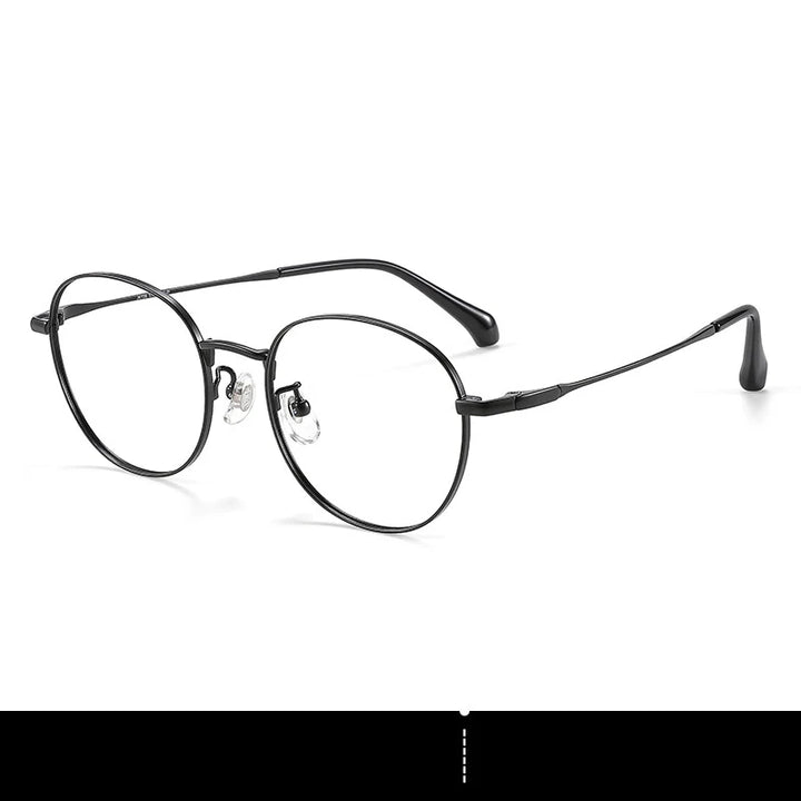 Yimaruili Unisex Full Rim Round Pure Titanium Eyeglasses 23822 — view 6 | Yimaruili at FuzWeb