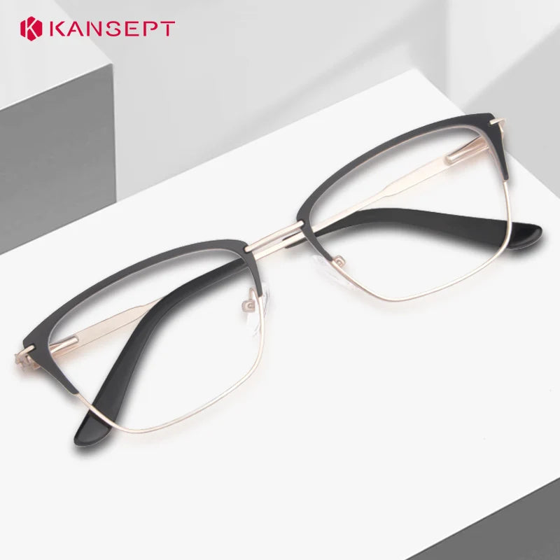 Kansept Women's Full Rim Square Tr 90 Alloy Reading Glasses 53321