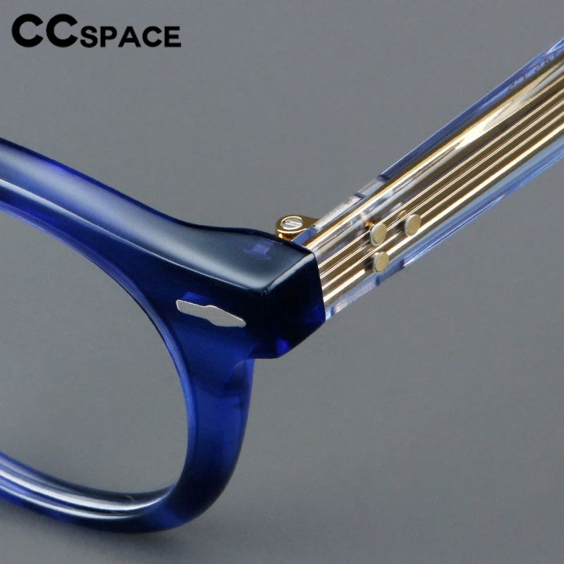 CCspace Women's Full Rim Round Thick Acetate Eyeglasses 301369 Full Rim CCspace   