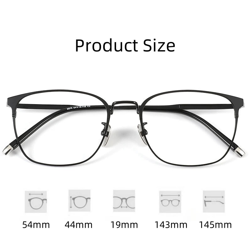 Hdcrafter Unisex Full Rim Square Titanium Eyeglasses 49976