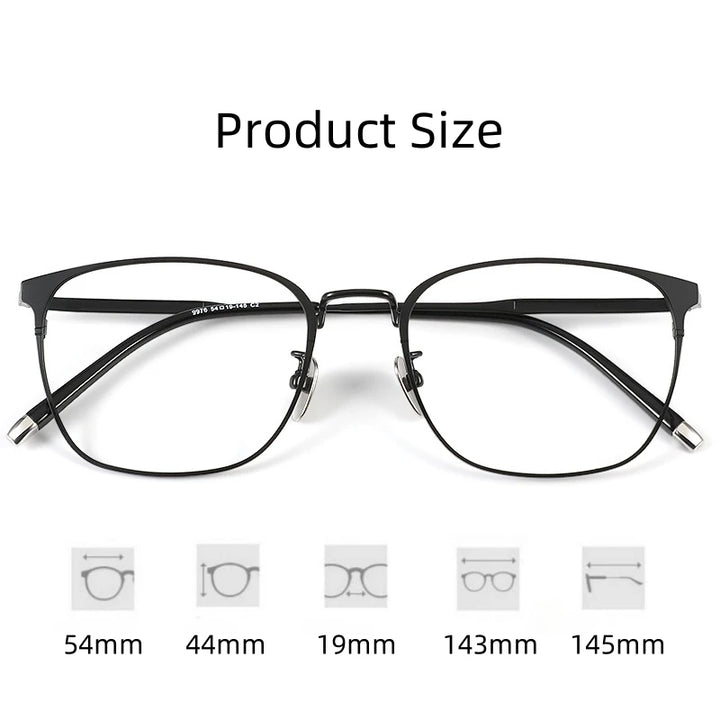 Hdcrafter Unisex Full Rim Square Titanium Eyeglasses 49976
