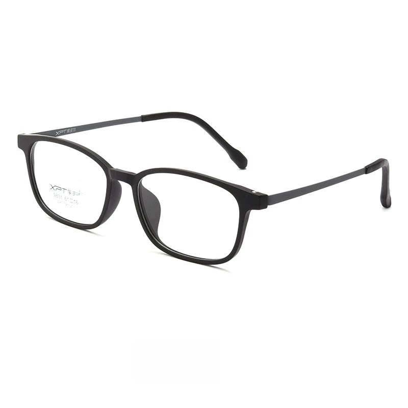 Yimaruili Unisex Full Rim Square Tr 90 Titanium Eyeglasses Y9831 Full Rim Yimaruili Eyeglasses Black Gray  