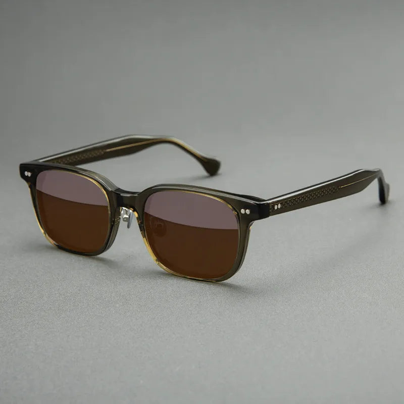 Black Mask Men Full Rim Square Acetate Polarized Sunglasses BM-538S