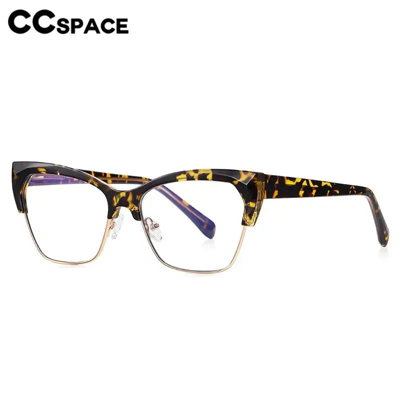 CCspace Unisex Full Rim Square Cat Eye Tr 90 Titanium Eyeglasses 57454 Full Rim CCSpace   